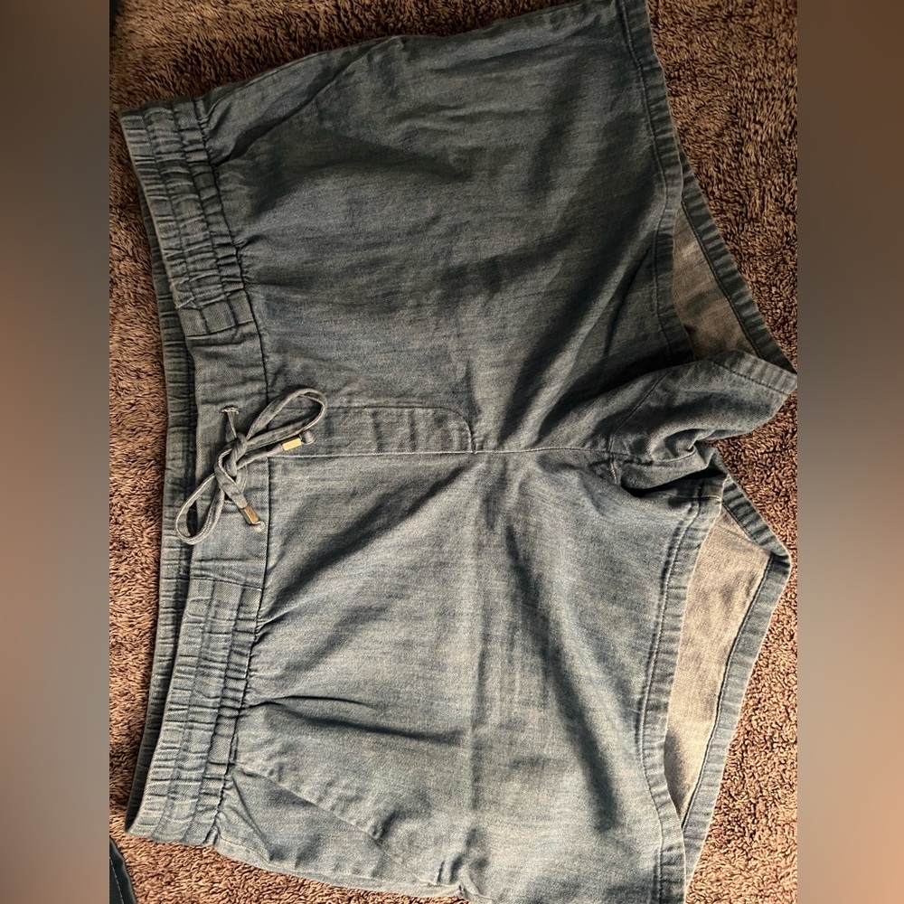 Blue Linen Shorts